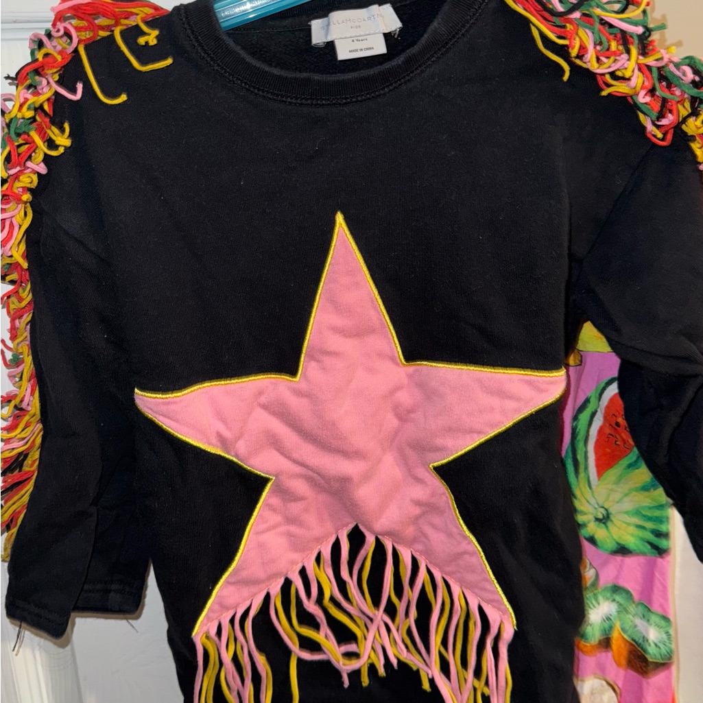 Stella Mccartney Black Star Fringe Top